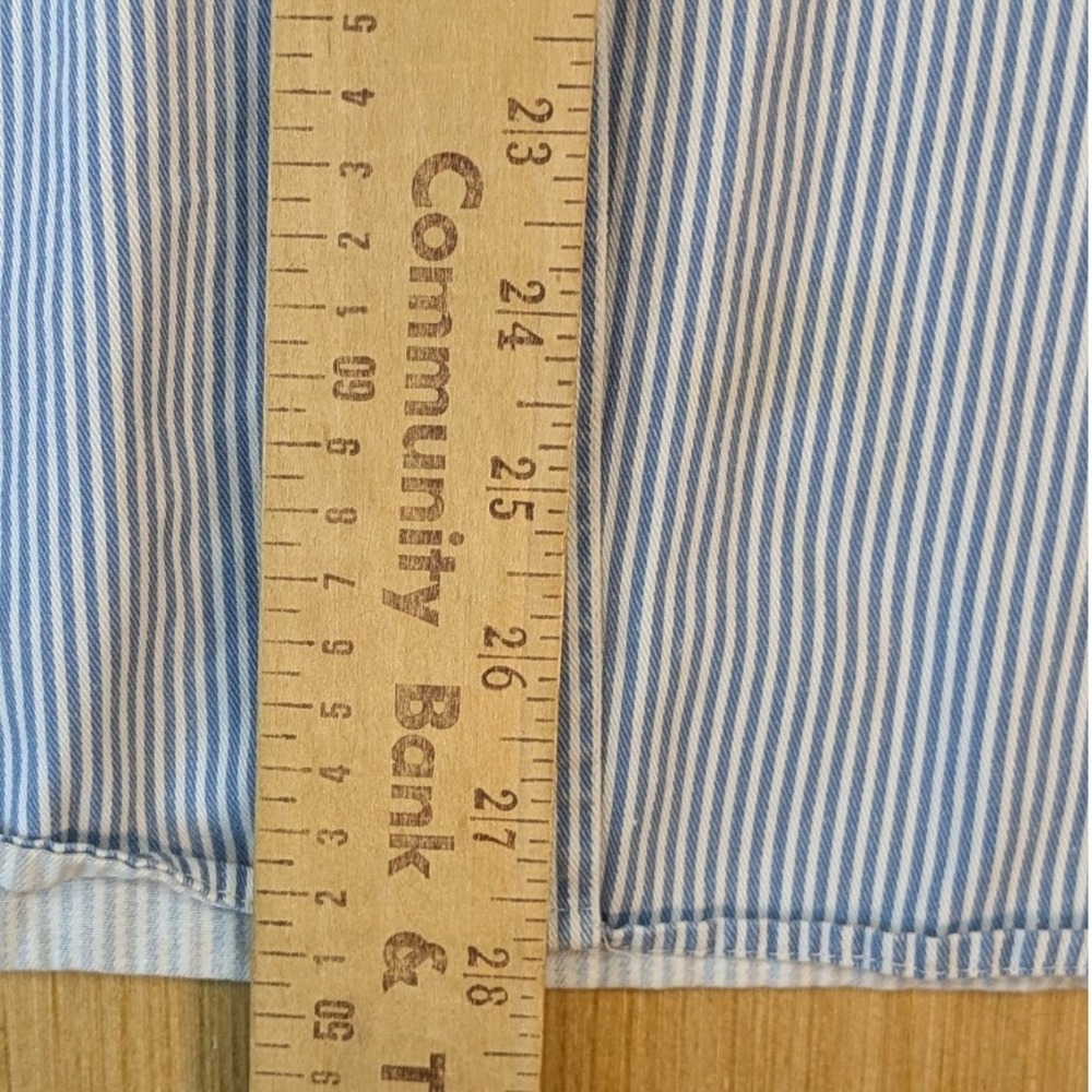 Vintage Bobbie Brooks 90s Embroidered Teddy Bear Stripe Shirt Denim Collar Large - Picture 7 of 7